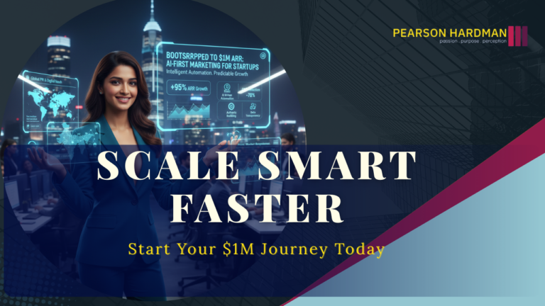 Bootstrapped to $1M ARR AI-First Marketing startup growth concept