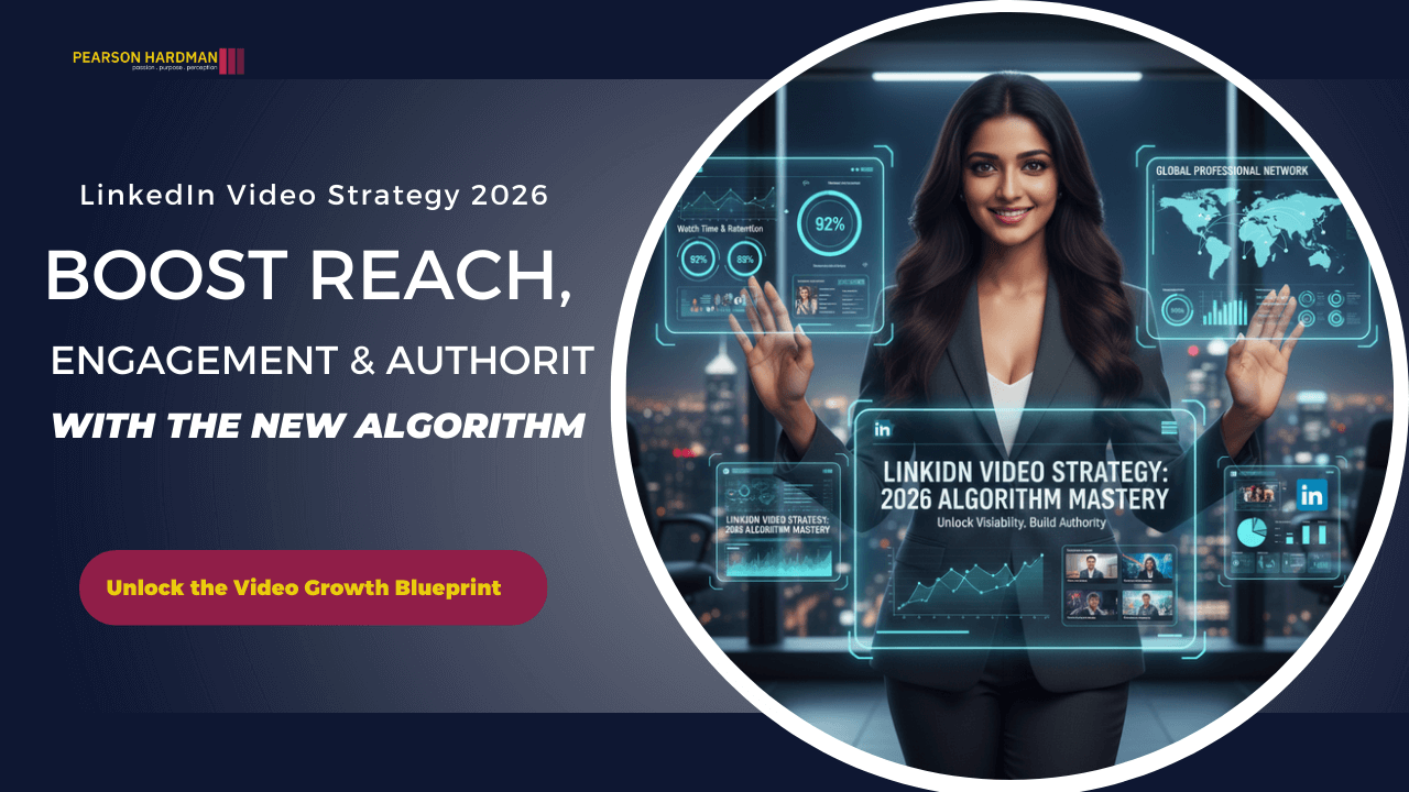 LinkedIn video strategy illustration showing professional creator recording content